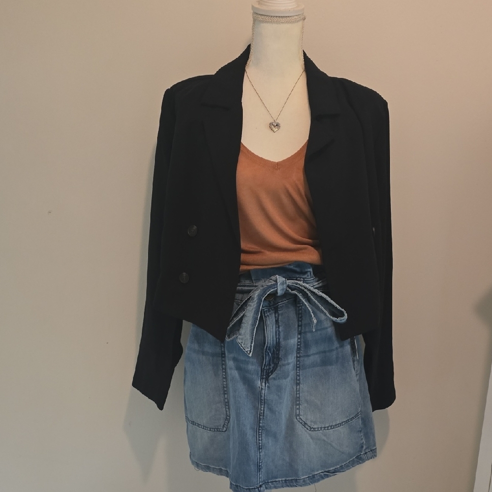 Free People Indigo Denim Skirt